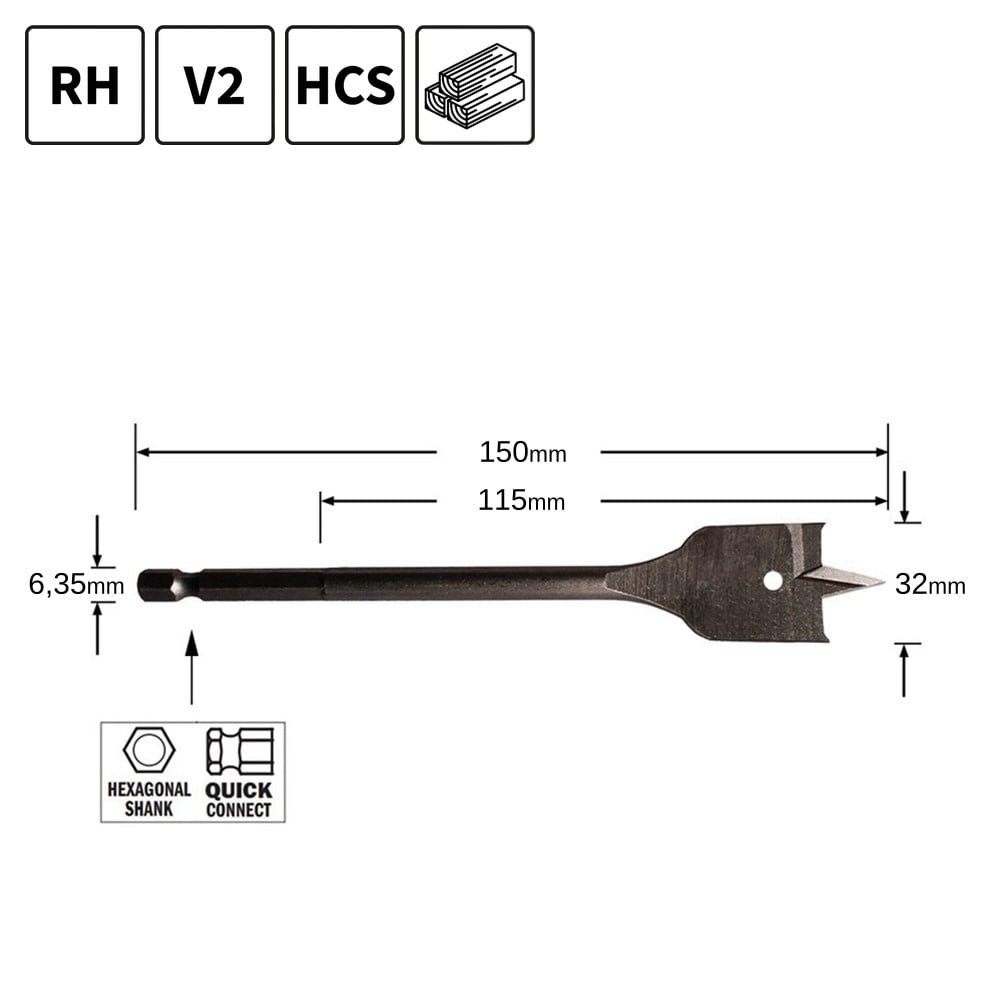 Speedboor,  D=32mm - GRN