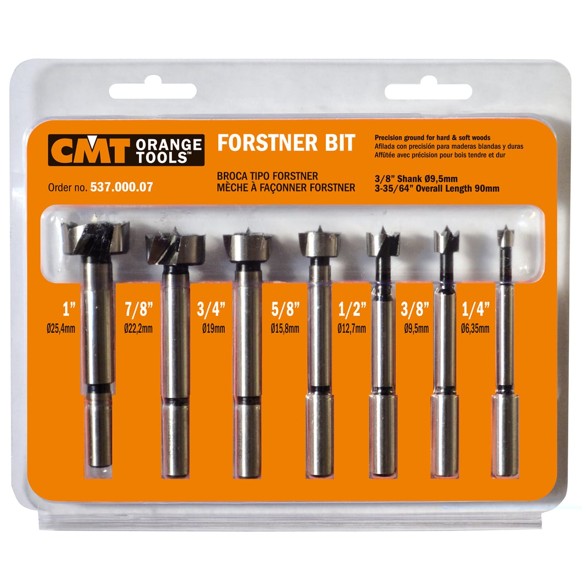 Set van 7 forstnerboren