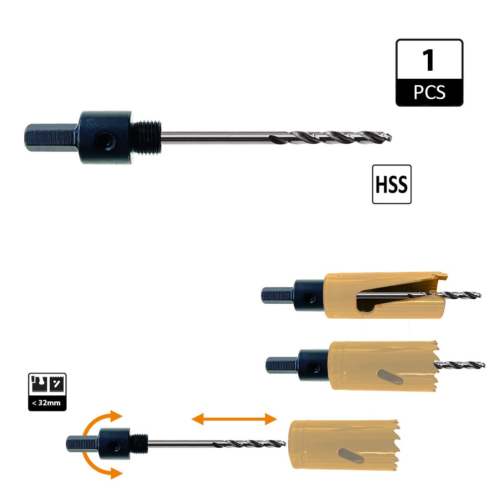 Klokboorhouder voor diameters < 32mm