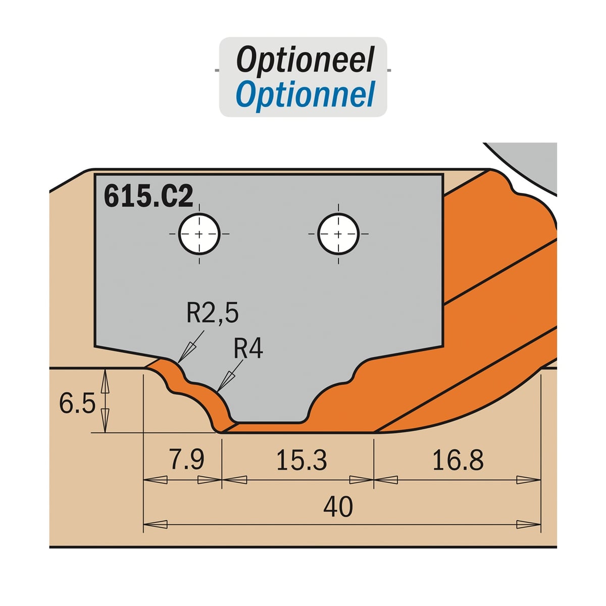 Profielmes voor profielfrees type C2