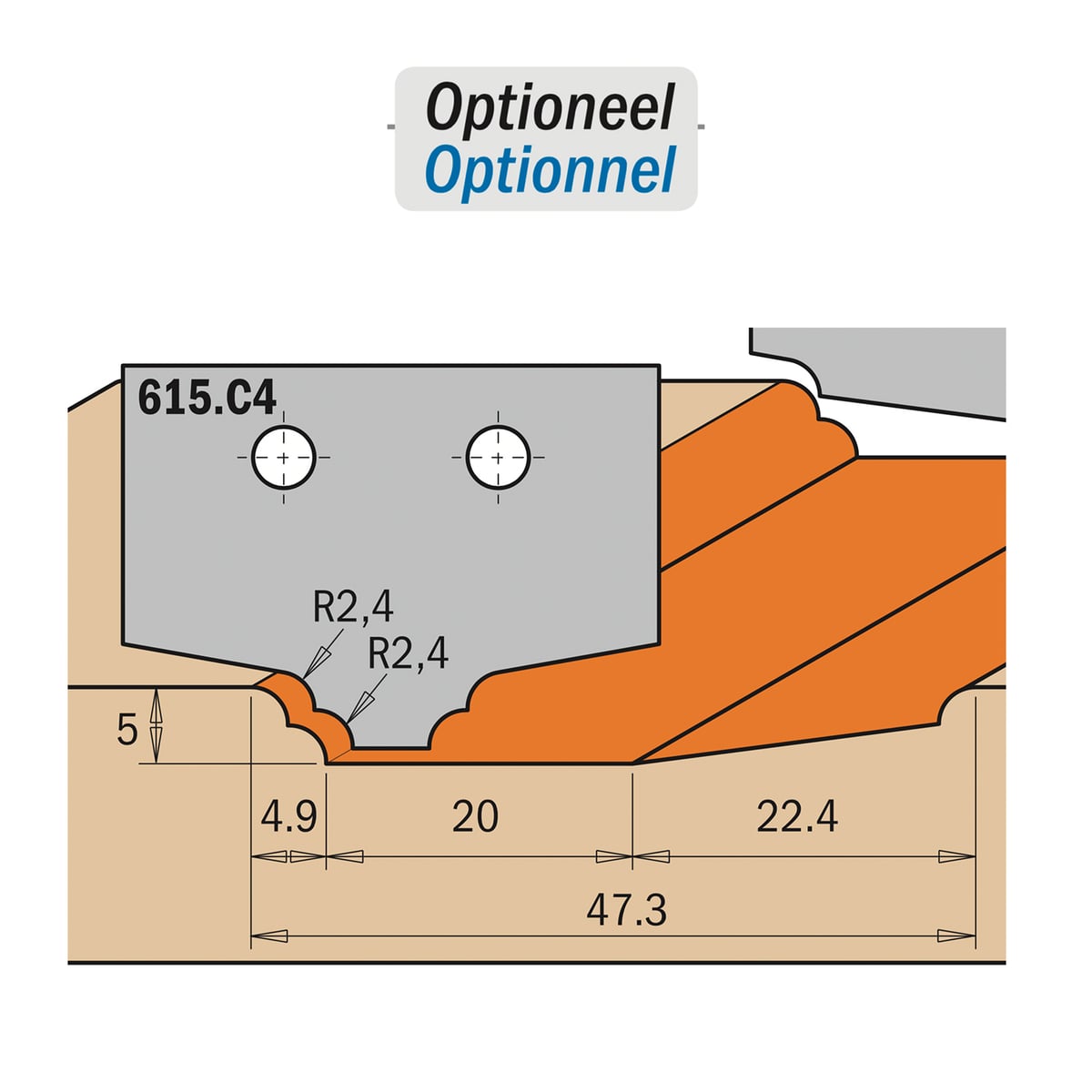 Profielmes voor profielfrees type C4