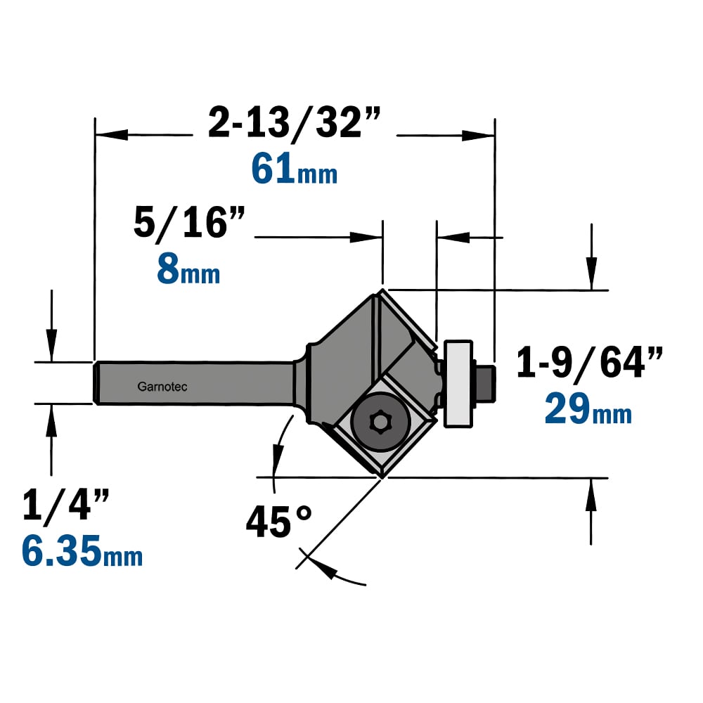 Schuine kantenfrees, HWM