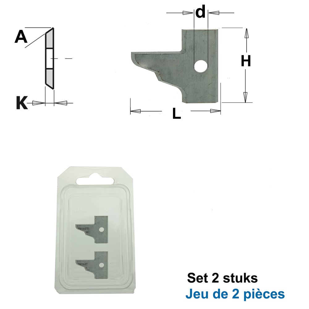 Profielmes voor 3-delige meubeldeurprofielfrees type B2