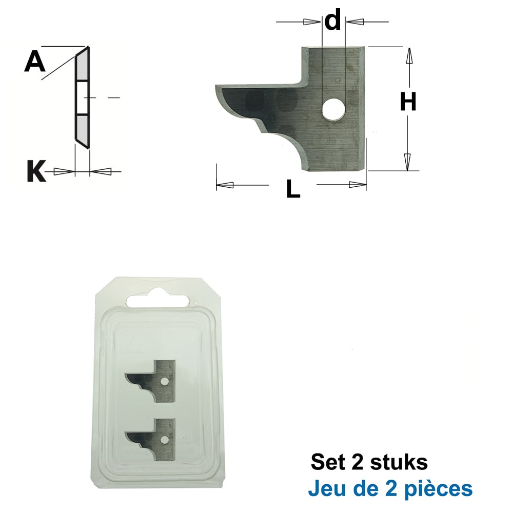 Profielmes voor 3-delige meubeldeurprofielfrees type C2