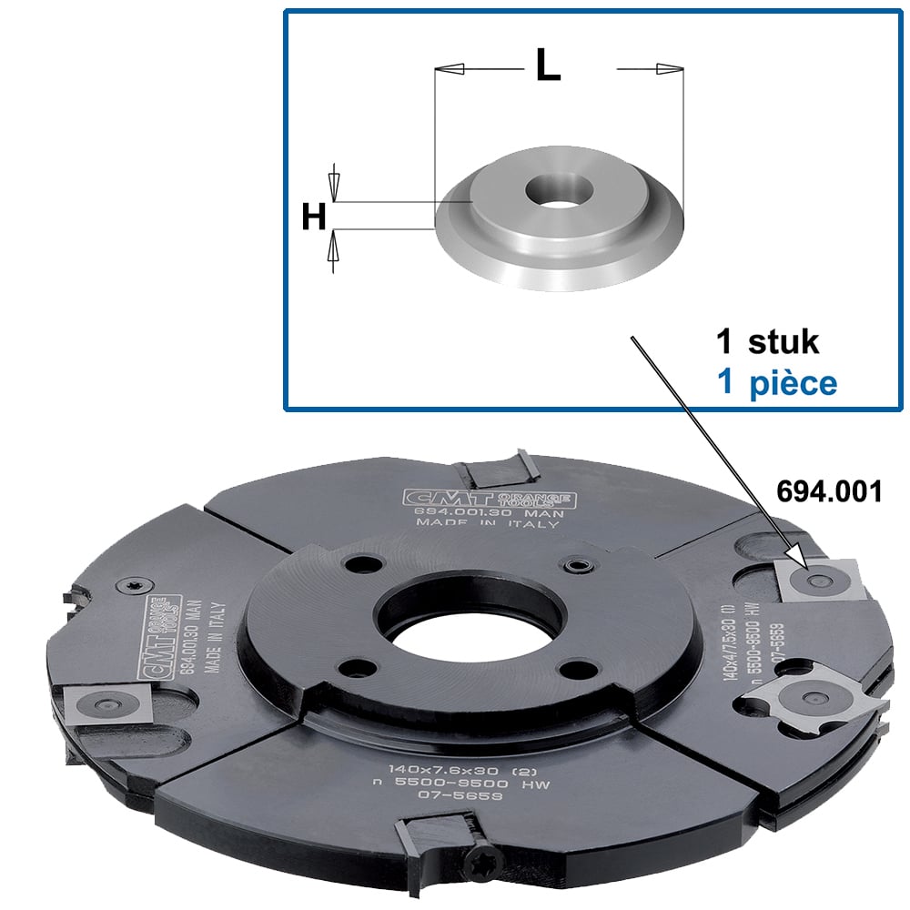 Binnenmoer Ø12×1,7 mm voor WPL-mes en freeskop