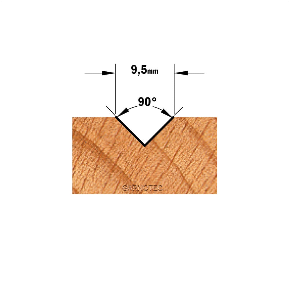 V-groef frees 90°, HW