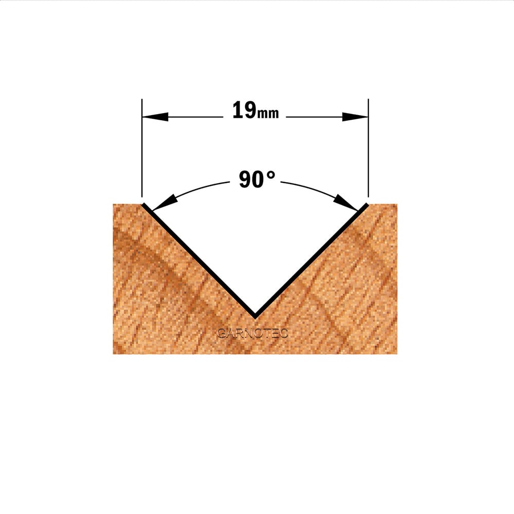 V-groef frees 90°, HW