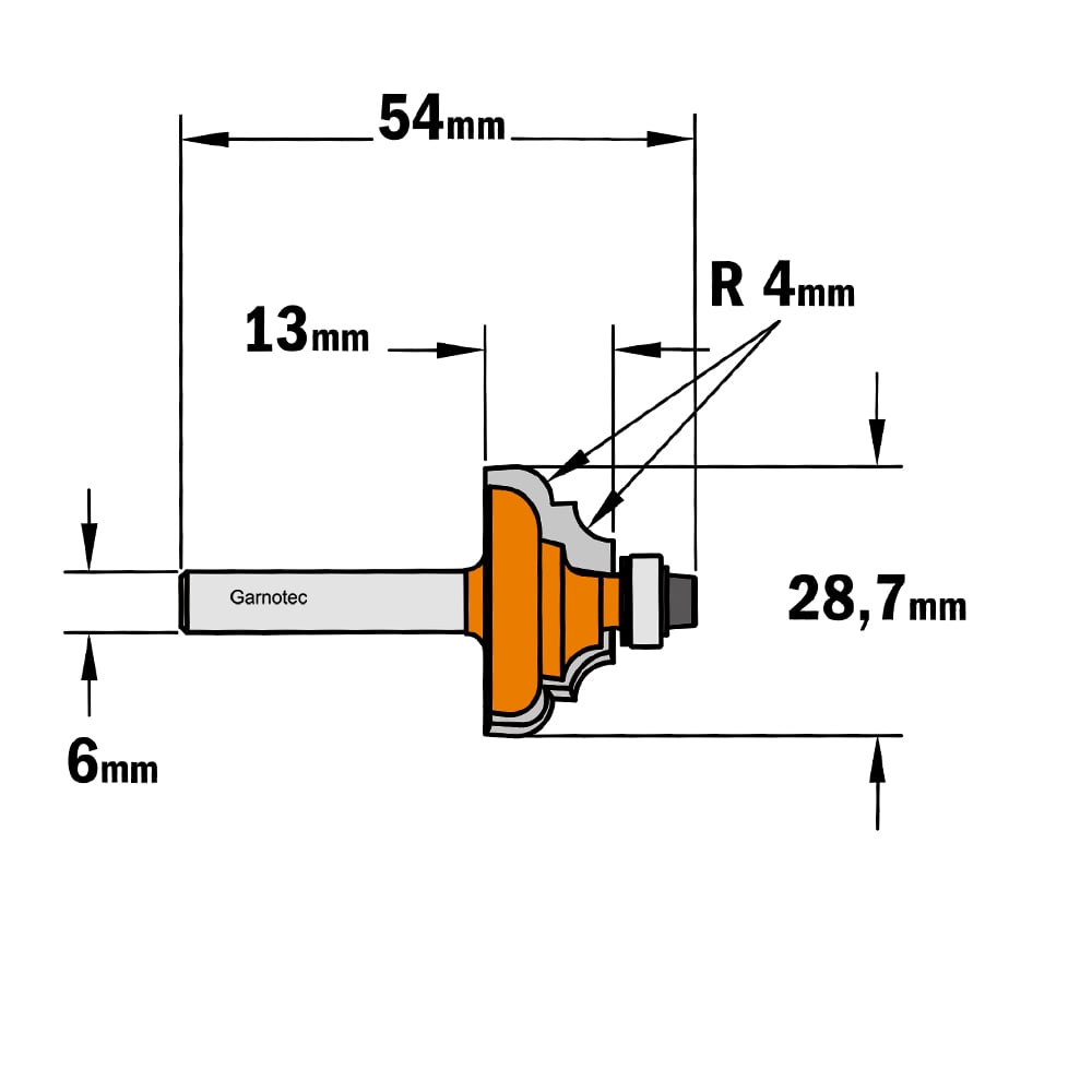 Profielfrees met kogellager, HW