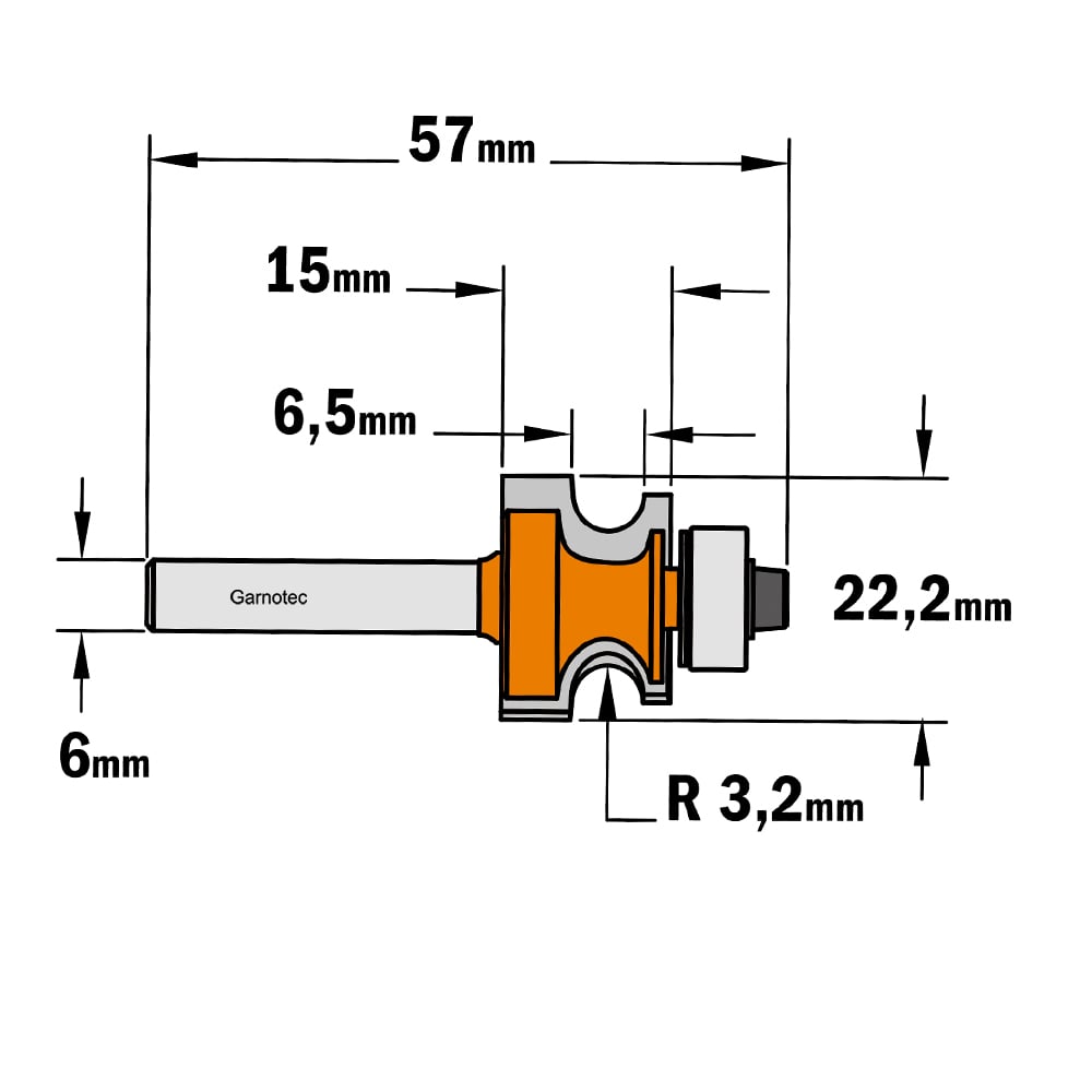 Kantenfrees met kogellager, HW