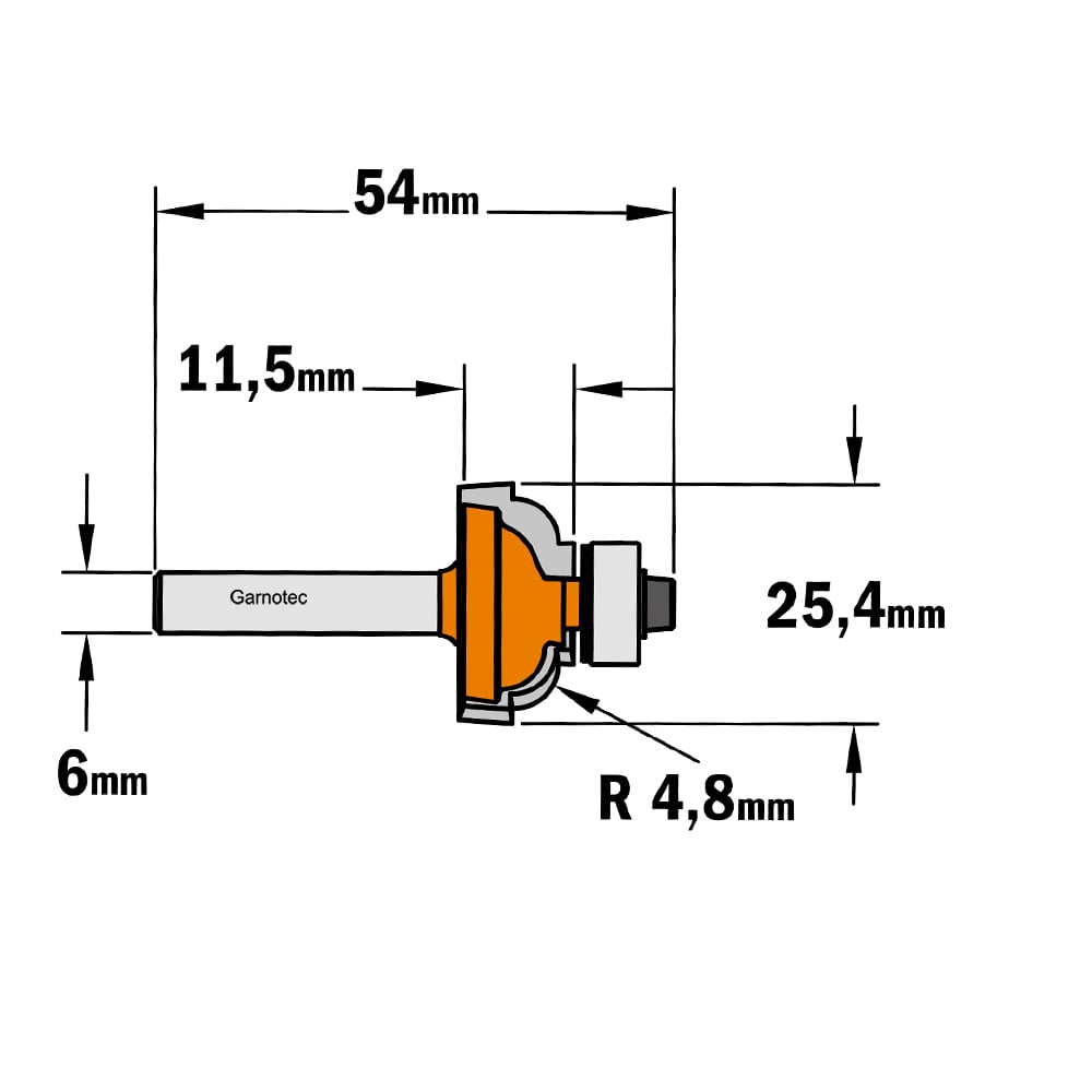 Bolle radiusfrees met kogellager, HW