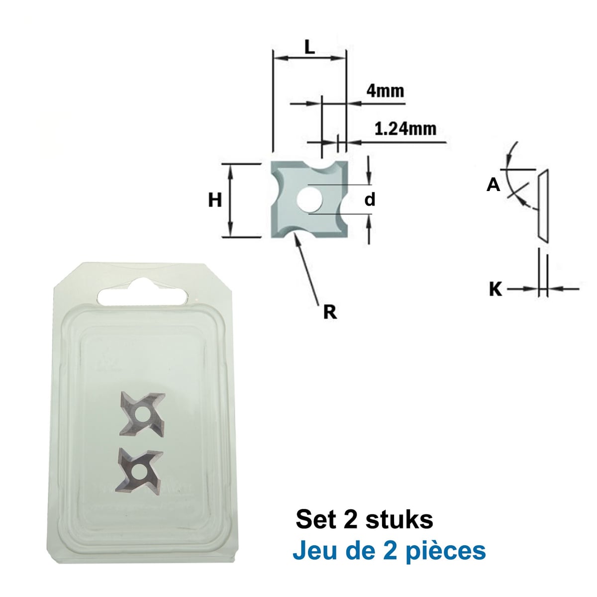 Wisselmes voor afrondfrees R1,5 (per 2 st.)