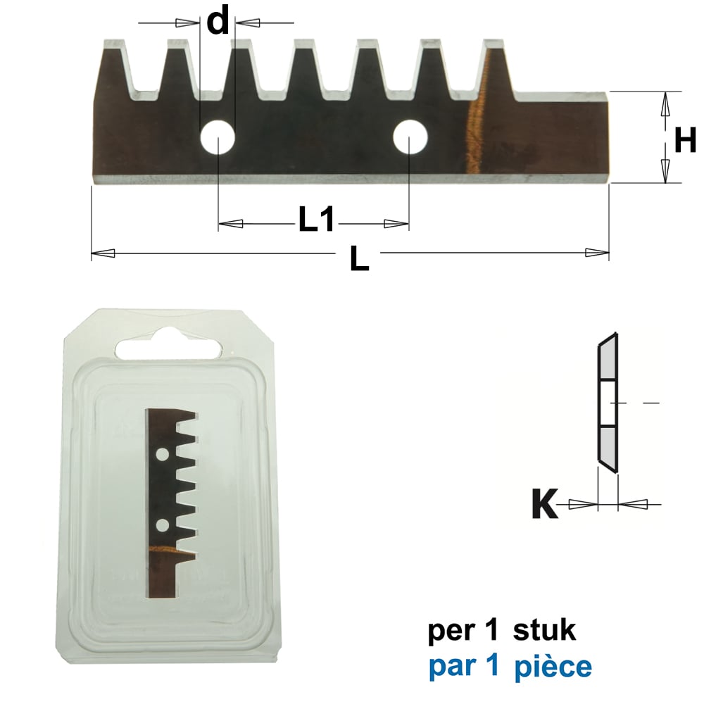 Trapezium verlijmmes (per 1 st.)