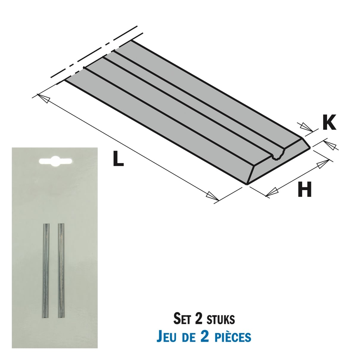 Wisselmessen voor handschaafmachine (2 stuks)