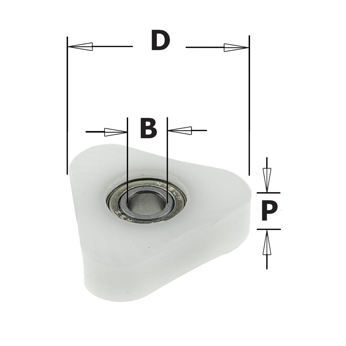 Delrin® driehoekige kogellager