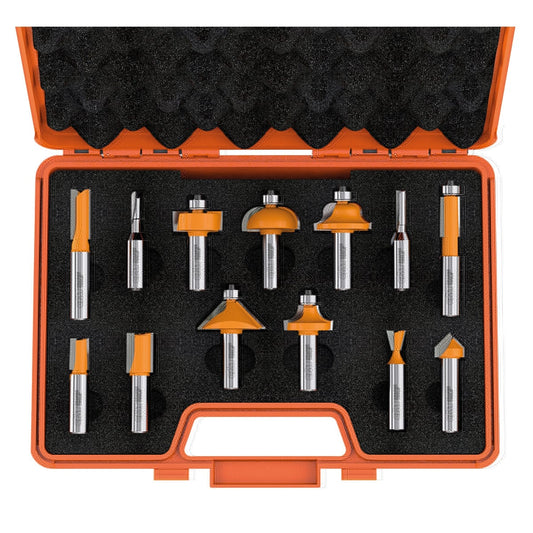 13-delige bovenfrezenset in oranje obergkoffer, HW