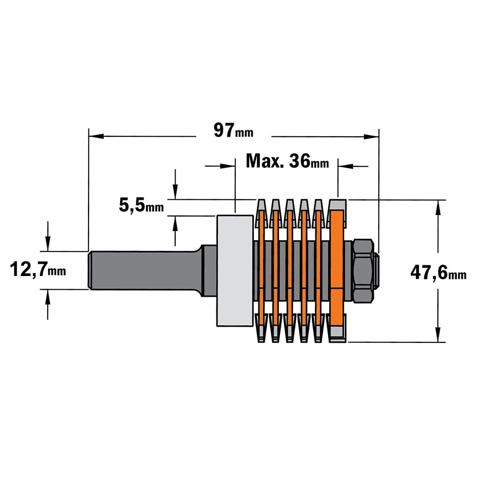 Trapezium verlijmfrees, HW