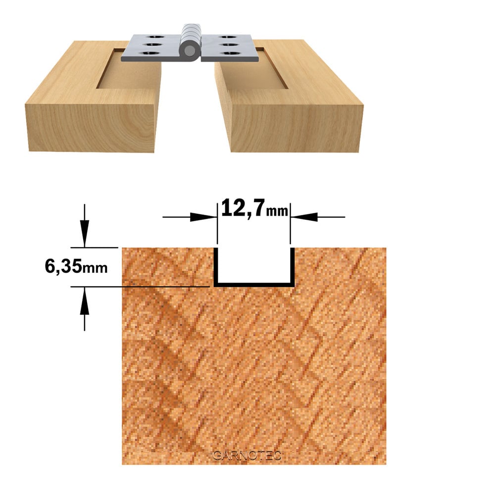 Sponning- en kantenfrees met schuine snijkoppen, HW