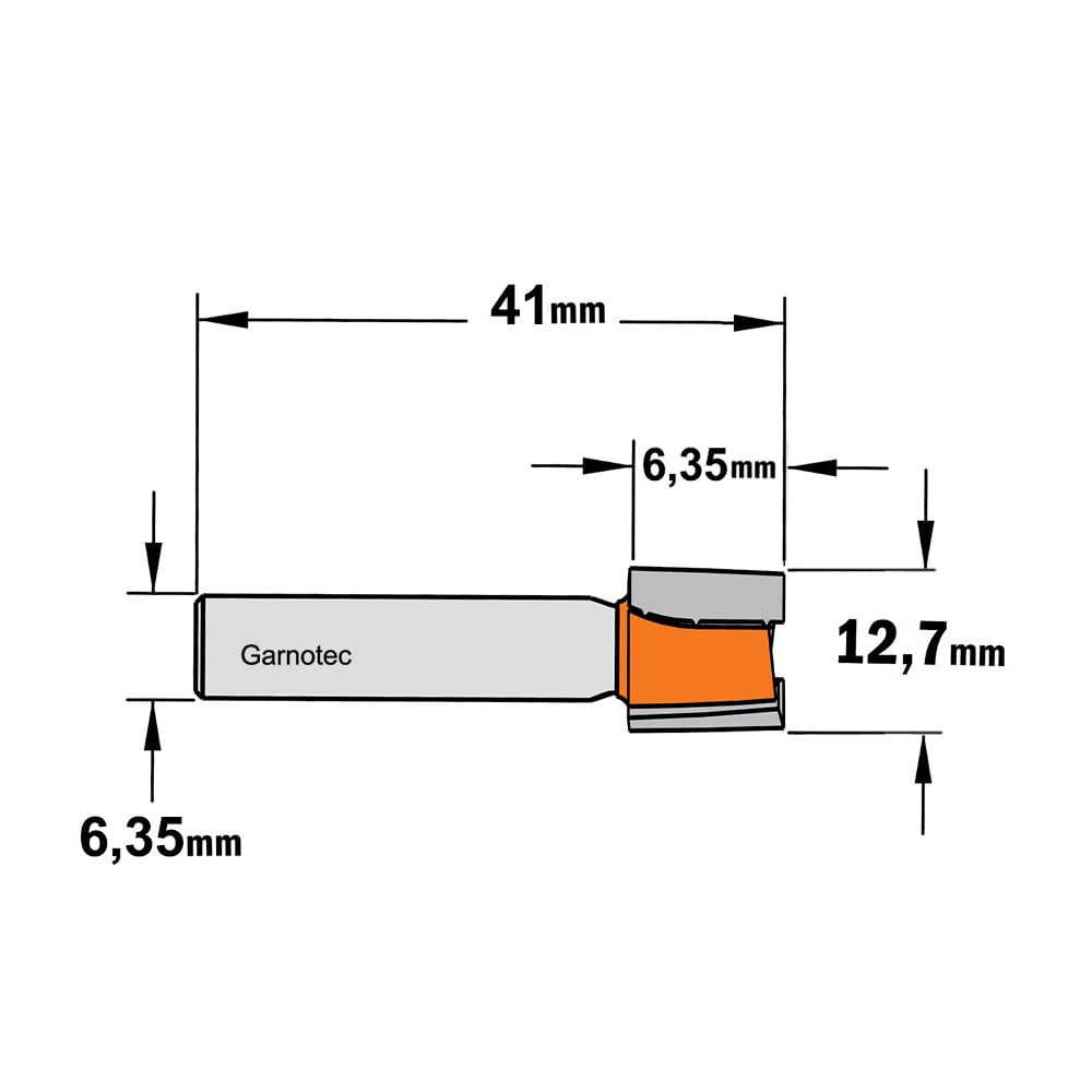 Sponning- en kantenfrees met schuine snijkoppen, HW