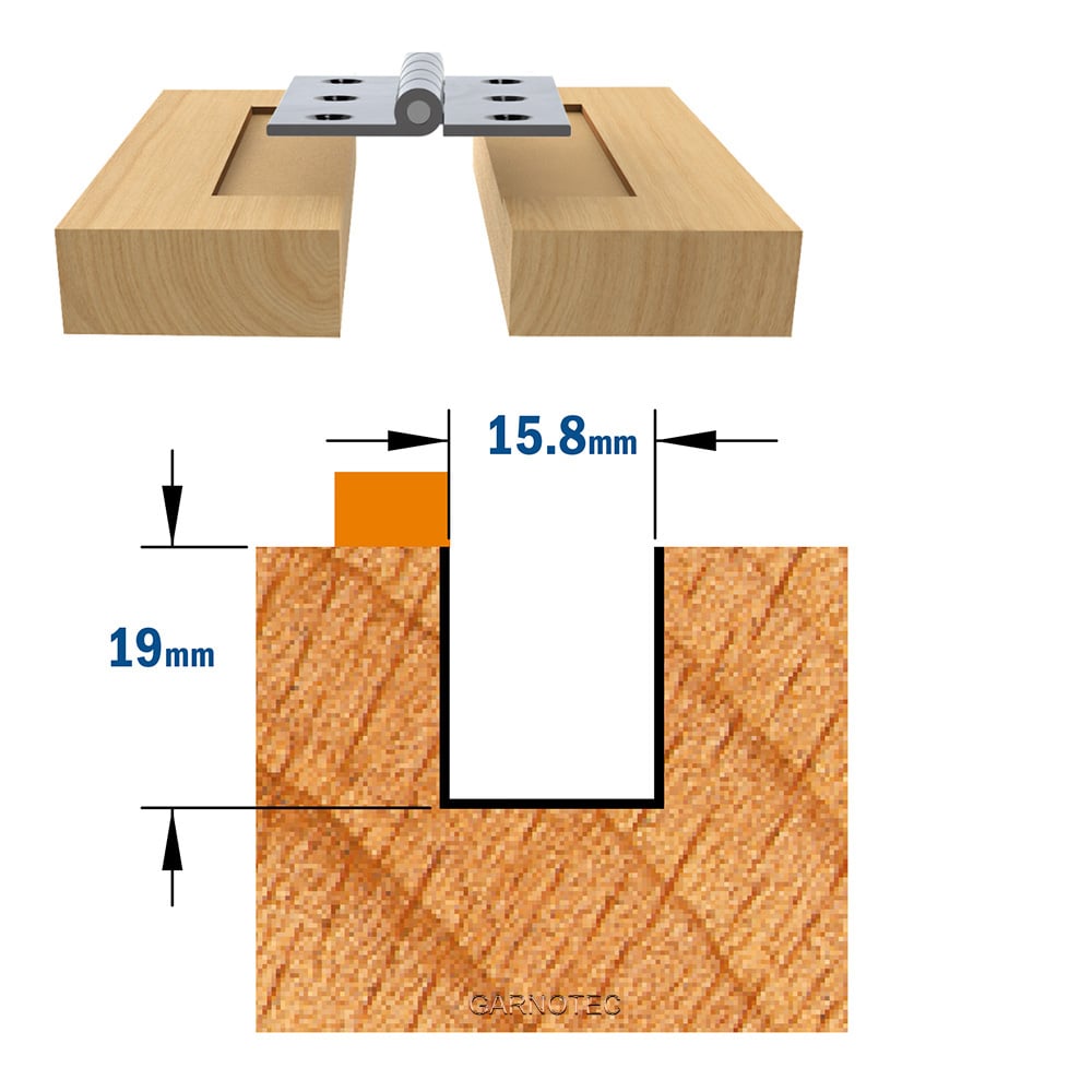 Sponning- en kantenfrees met schuine snijkoppen, HW