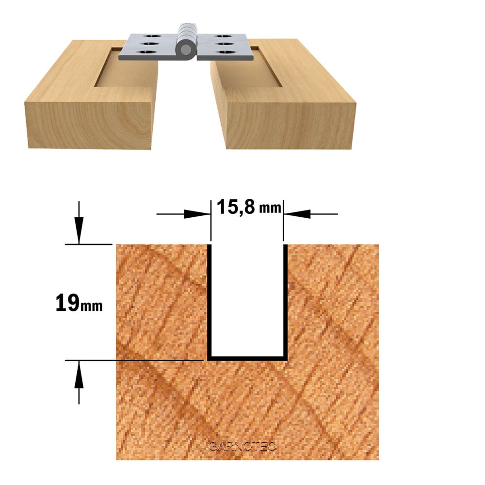 Sponning- en kantenfrees met schuine snijkoppen, HW