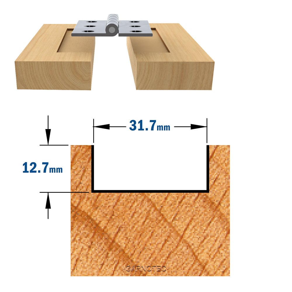 Sponning- en kantenfrees met schuine snijkoppen, HW