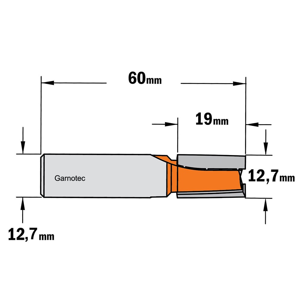 Sponning- en kantenfrees met schuine snijkoppen, HW