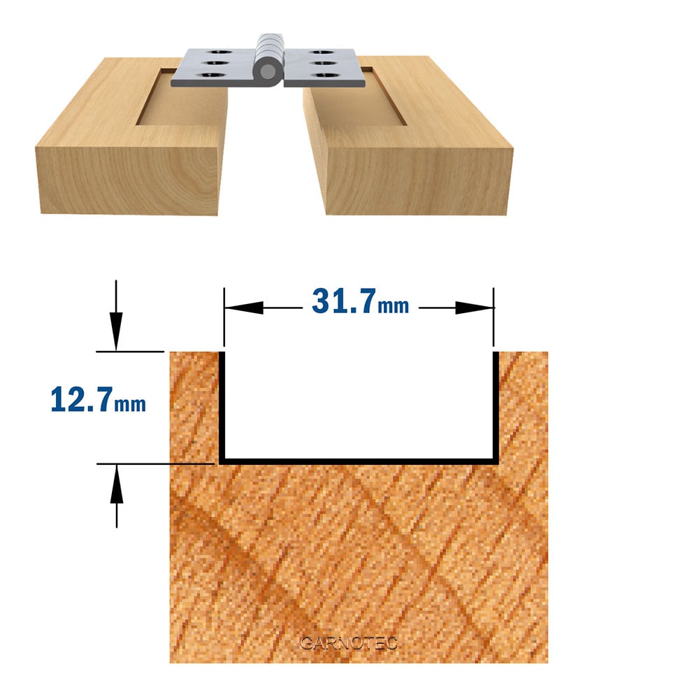 Sponning- en kantenfrees met schuine snijkoppen, HW