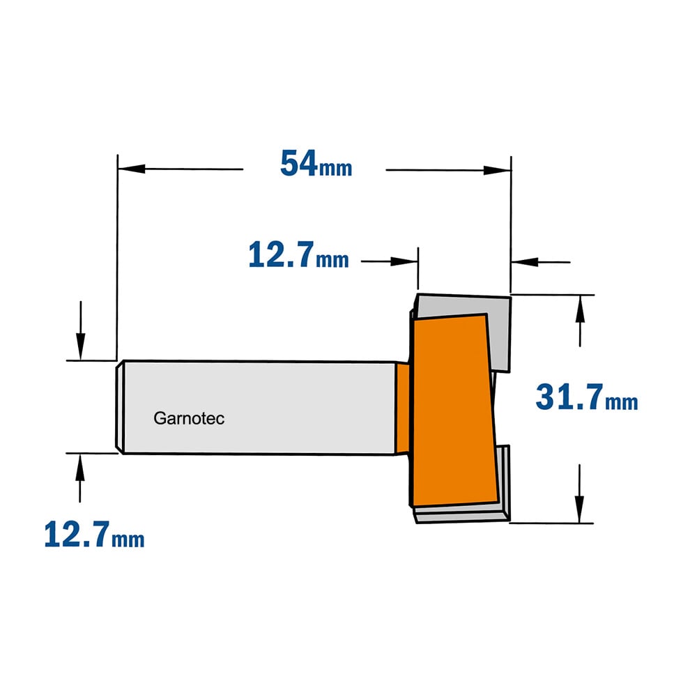 Sponning- en kantenfrees met schuine snijkoppen, HW