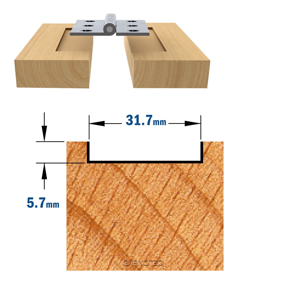 Sponning- en kantenfrees met schuine snijkoppen, HW