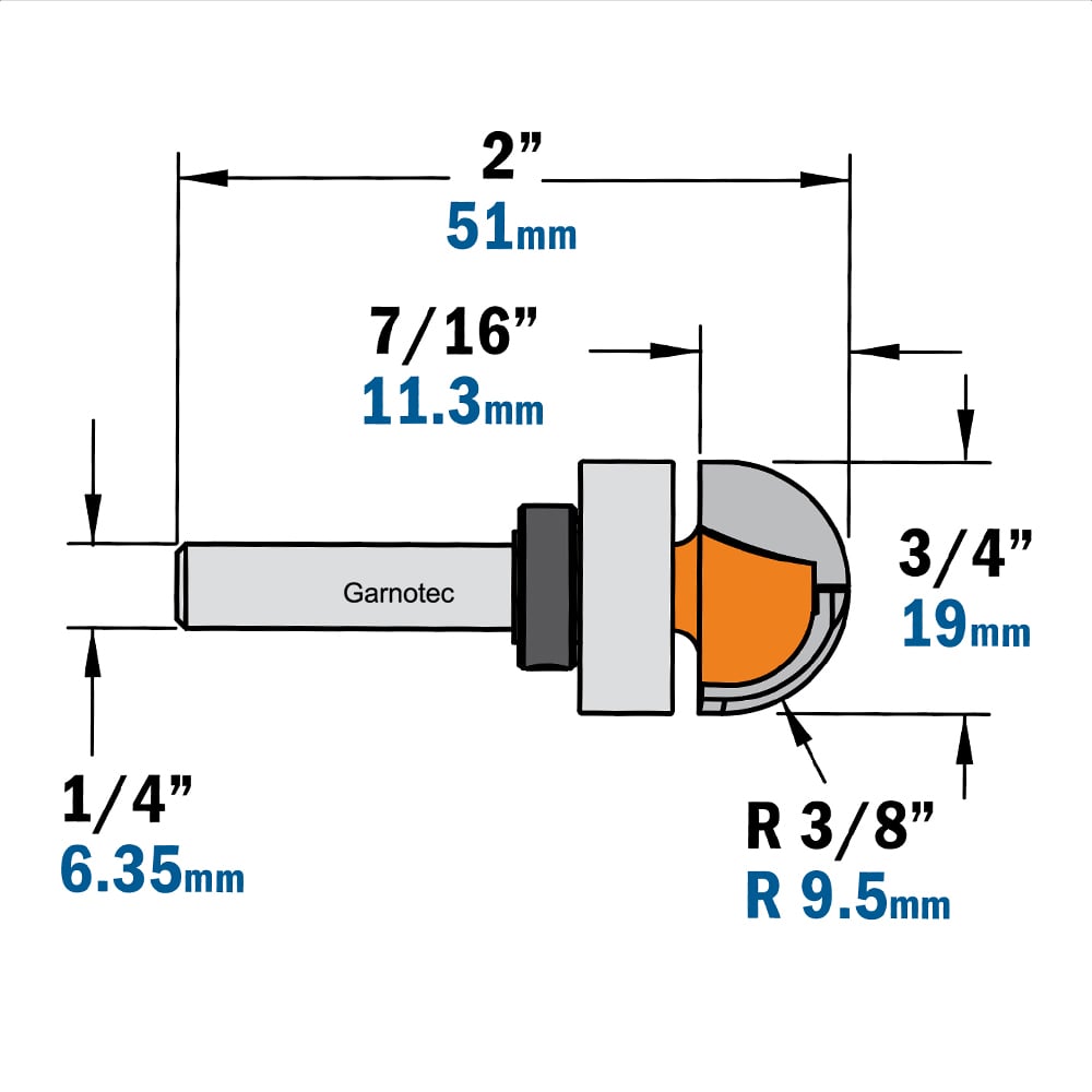 Bolle radiusfrees met kogellager, HW