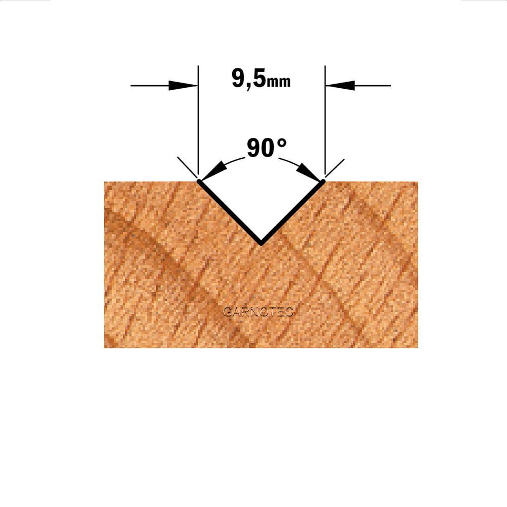 V-groef frees 90°, HW