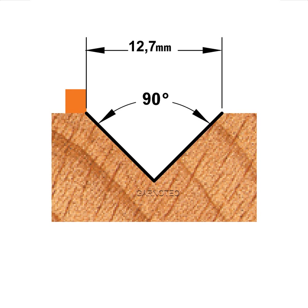 V-groef frees 90° met kogellager, HW