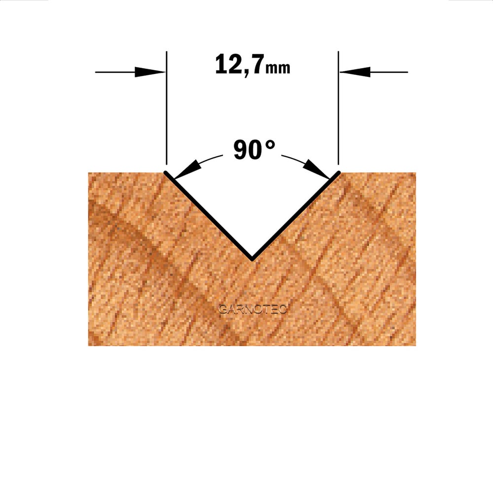 V-groef frees 90°, HW