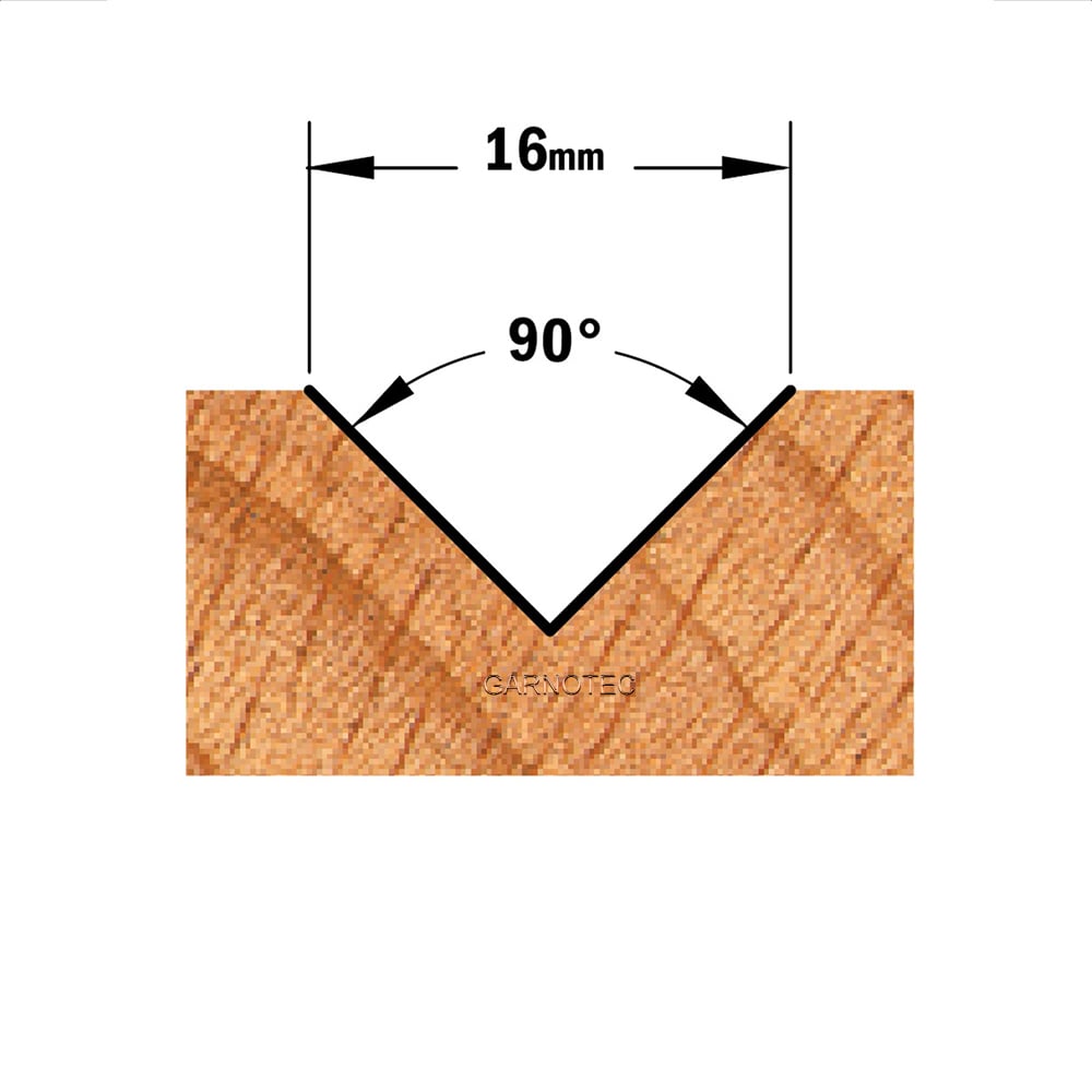 V-groef frees 90°, HW