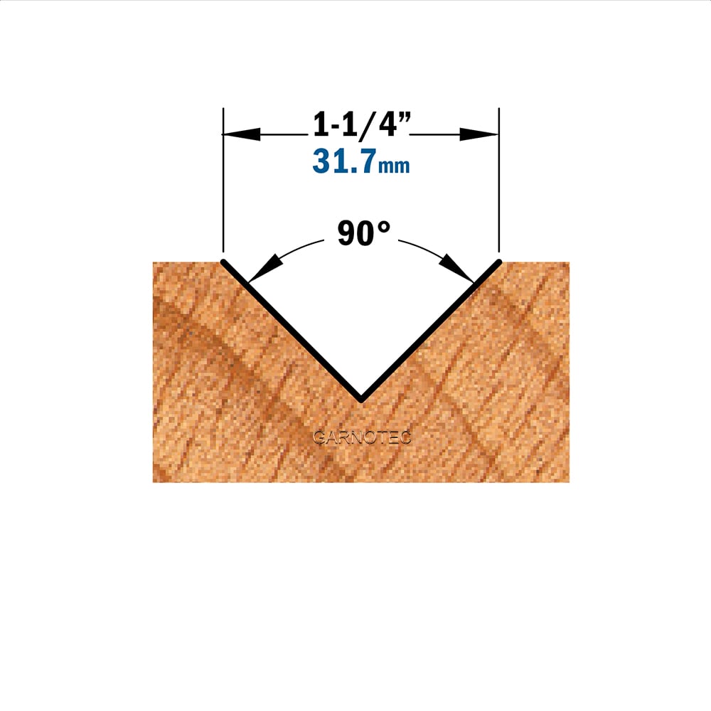 V-groef frees 90°, HW