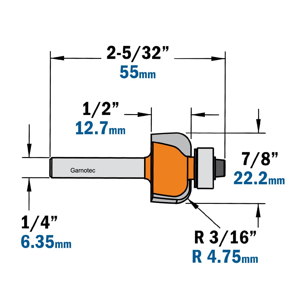 Bolle radiusfrees met kogellager, HW