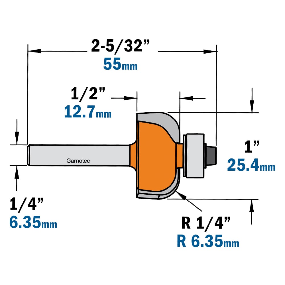 Bolle radiusfrees met kogellager, HW