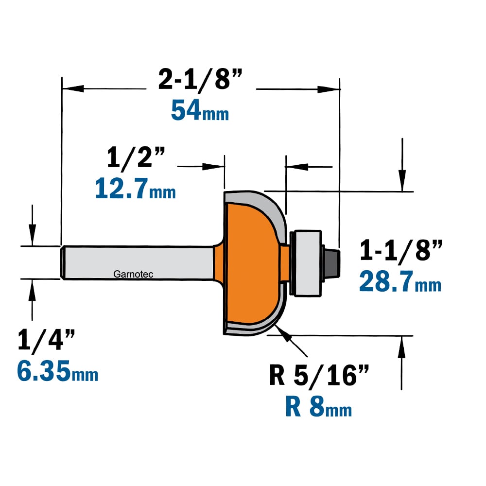 Bolle radiusfrees met kogellager, HW