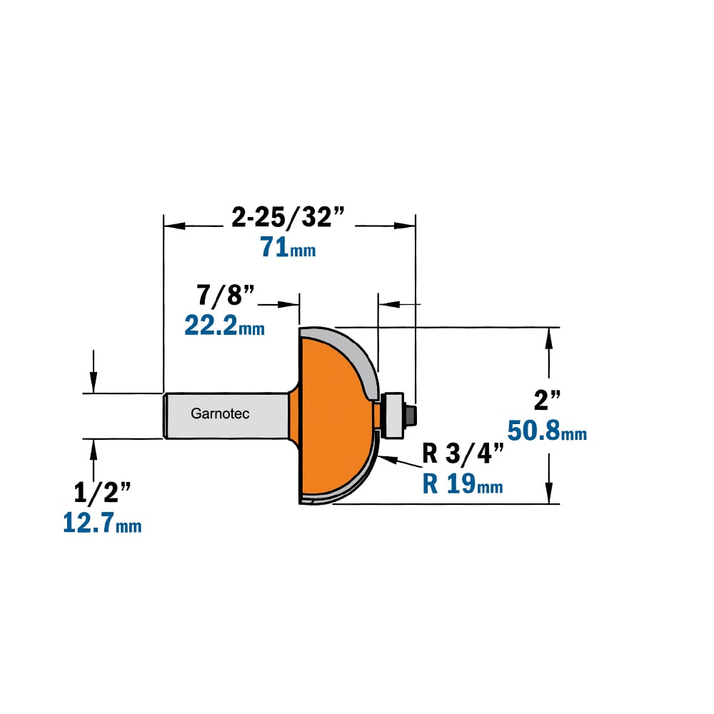 Bolle radiusfrees met kogellager, HW