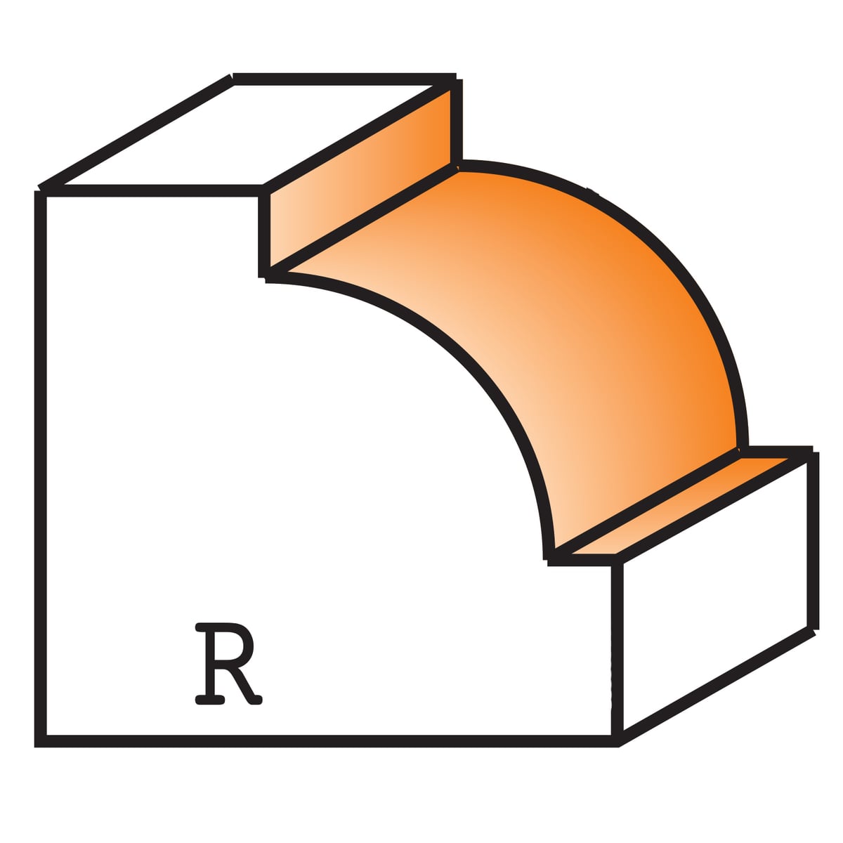 Holle radiusfrees met opstaande kant, HW