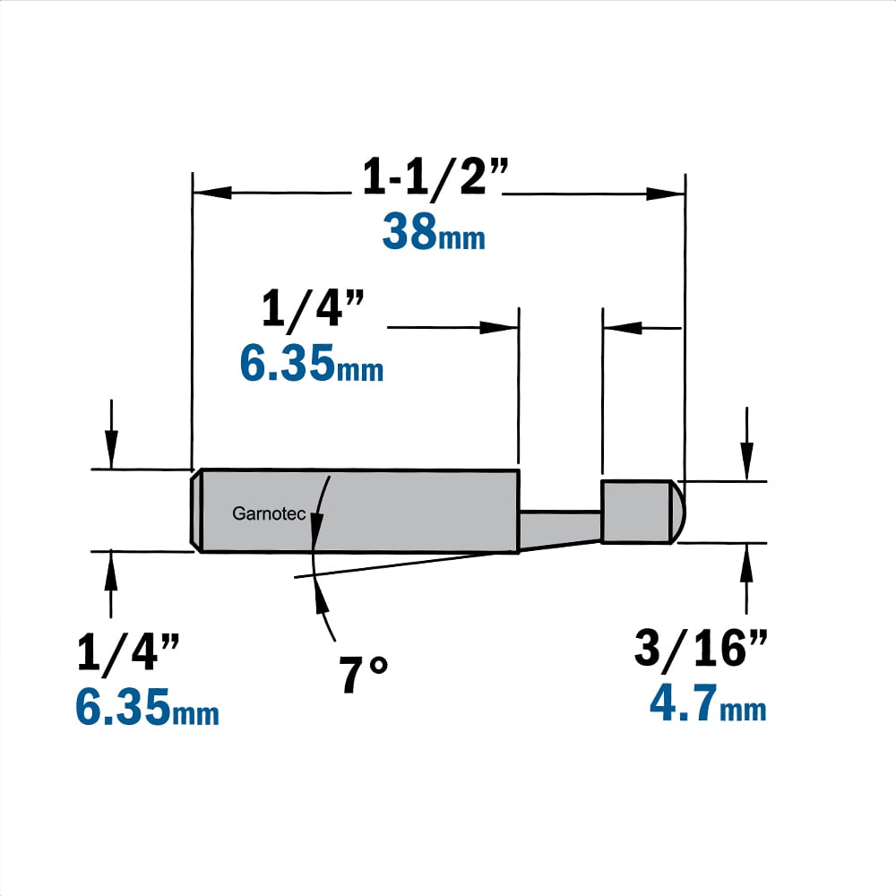 Kantenfrees 7° met geleiding zonder lager, HWM