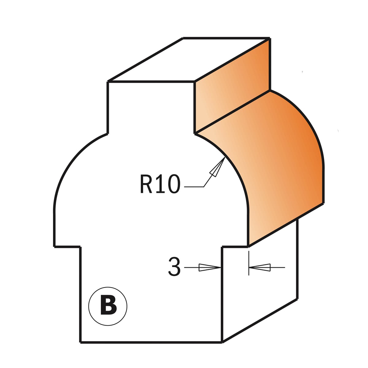 Kruishoutverbindingsfrees prof. B, HW
