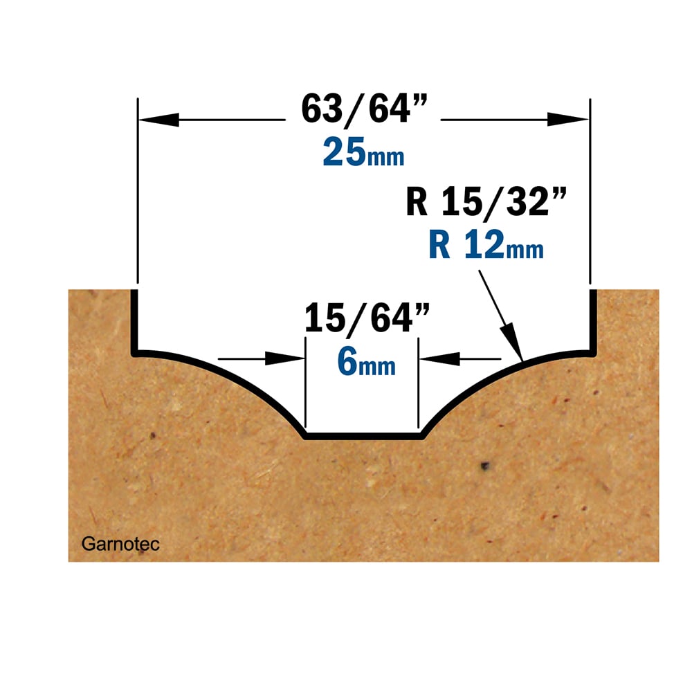 Horizontale bossingfrees zonder kopse lager, HW