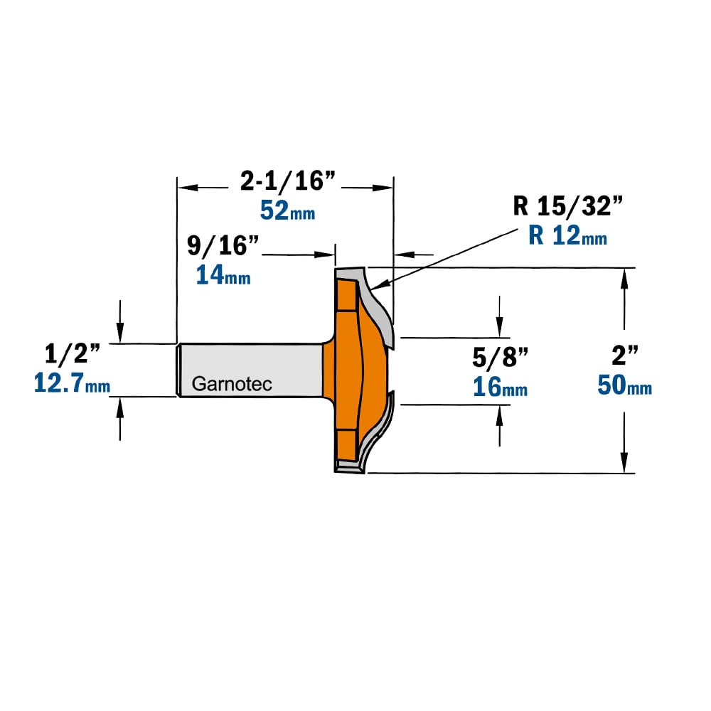 Horizontale bossingfrees zonder kopse lager, HW