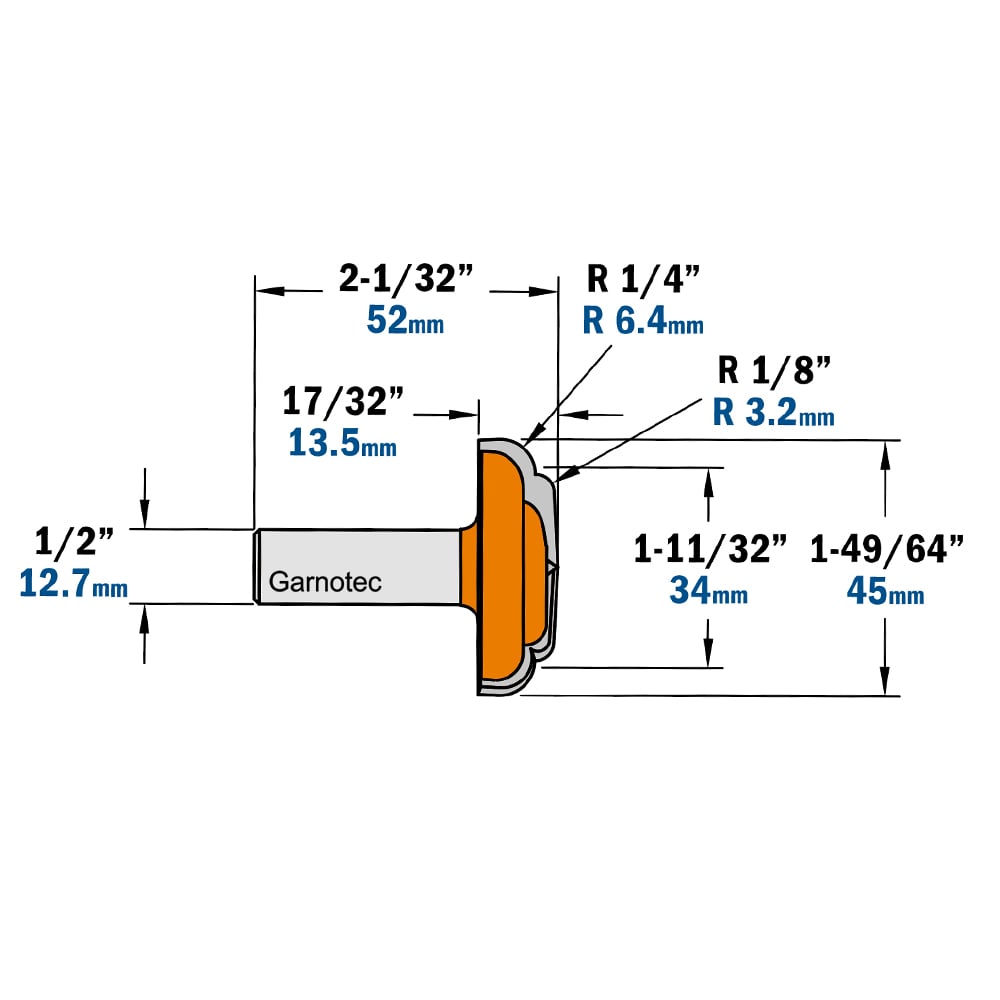 Horizontale bossingfrees zonder kopse lager, HW