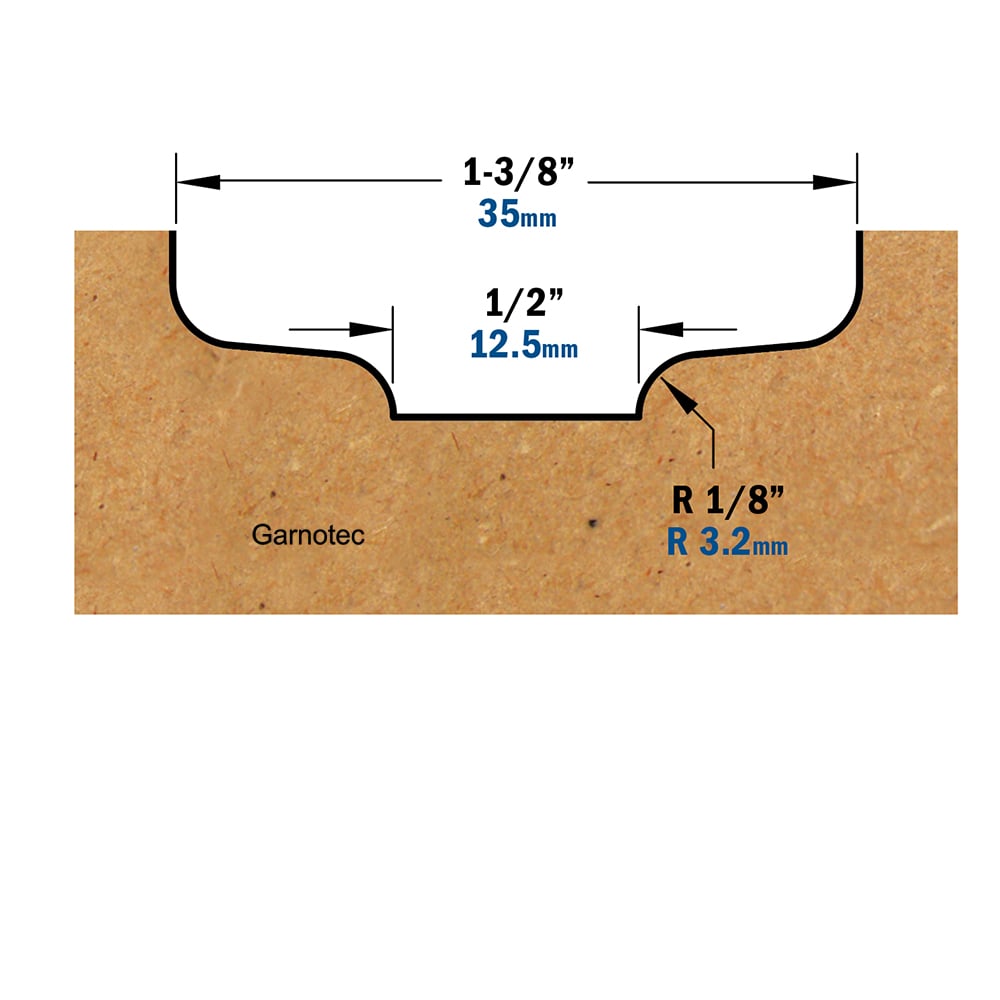 Horizontale bossingfrees zonder kopse lager, HW