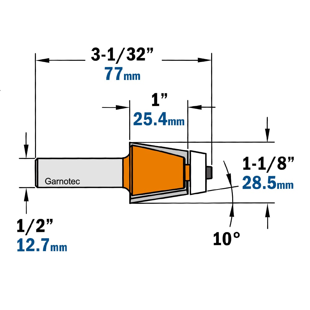 Schuine frees met Delrin kogellager, HW