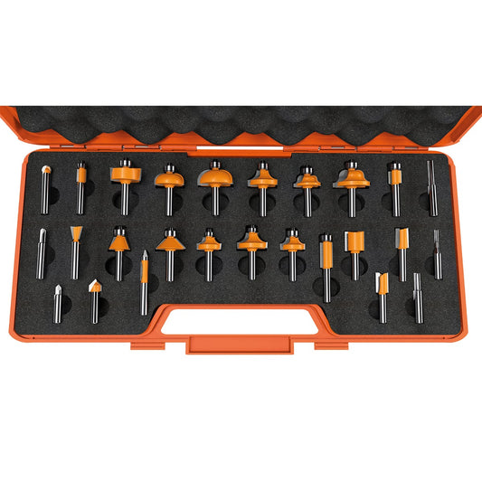 26-delige frezenset in oranje opbergkoffer, HW