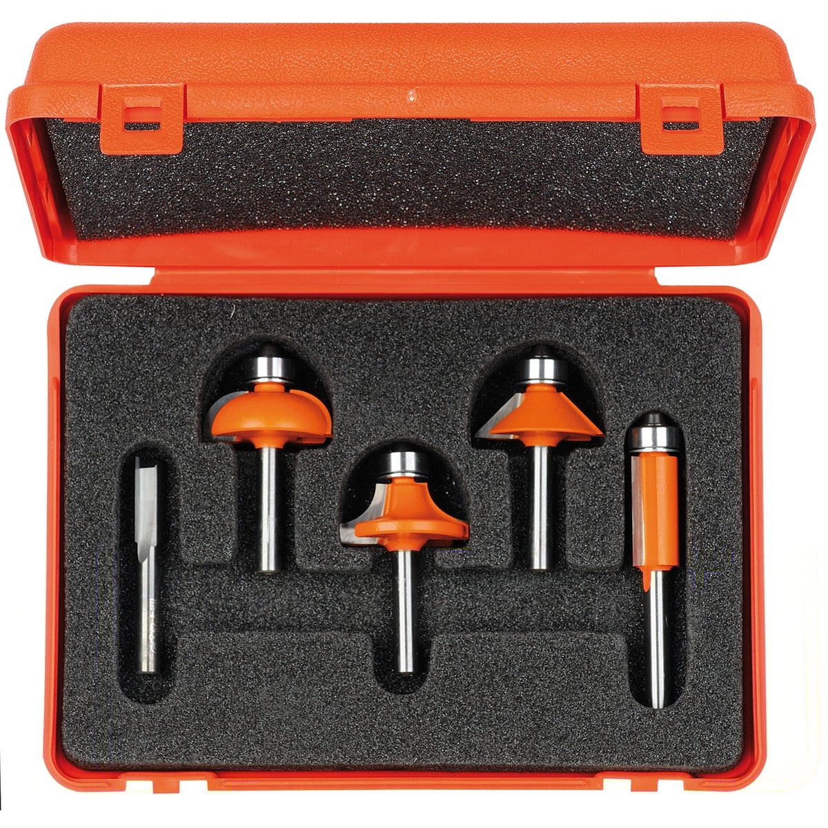 5-delige frezenset in pvc kistje, HW