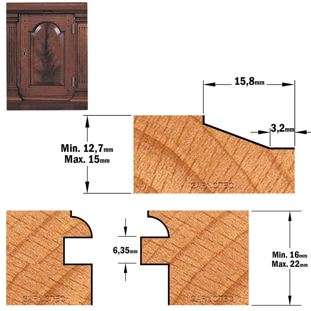 3-delige kleine keukendeurfrezenset, HW